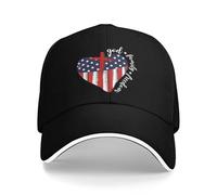 Cappello da Baseball con Bandiera Americana, Patriottico Cristiano, con Scritta Dio, Famiglia e libertà