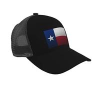 Cappello da baseball con bandiera del Texas, traspirante, visiera curva in rete, visiera parasole, cappello hip-hop, cappello da camionista regolabile, per uomo e donna, nero, Come nella foto,