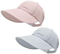 Cappello Da Baseball Con Protezione Solare UPF Da 2 Pacchi for Uomo E Donna, Cappello Sportivo Da Esterno A Tesa Larga Impermeabile Ad Asciugatura Rapida(Pink+Blue)