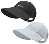 Cappello Da Baseball Con Protezione Solare UPF Da 2 Pacchi for Uomo E Donna, Cappello Sportivo Da Esterno A Tesa Larga Impermeabile Ad Asciugatura Rapida(Black+Blue)