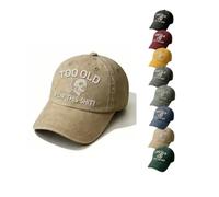Cappello da baseball con ricamo "Too Old for This Shit", divertente cappello da baseball regolabile in cotone, berretto da baseball da uomo e da donna, cappello lavato, cachi, M-XL