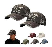 Cappello da baseball con scritta "Still Not Dead Hard to Kill", berretto da baseball da uomo, stile vintage invecchiato, cappello da camionista, cappello regolabile per papà, Nero B, L