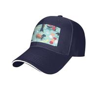 Cappello da baseball con stampa hot dog e limonata, taglia regolabile, traspirante, unisex, casual, per uso quotidiano, blu navy, Taglia unica