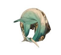 Cappello da baseball da donna in stile mediterraneo con stampa da spiaggia, cappello da baseball con foulard, visiera da spiaggia all'aperto, cappello regolabile nero