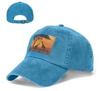 Cappello da baseball da golf, cappello da papà, regolabile, cappello da sole con giraffa sotto l'albero in Africa, berretto da camionista per uomo e donna, nero