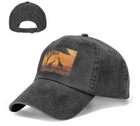 Cappello da baseball da golf, cappello da papà, regolabile, cappello da sole con giraffa sotto l'albero in Africa, berretto da camionista per uomo e donna, nero