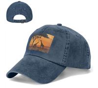 Cappello da baseball da golf, cappello da papà, regolabile, cappello da sole con giraffa sotto l'albero in Africa, berretto da camionista per uomo e donna, nero