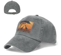 Cappello da baseball da golf, cappello da papà, regolabile, cappello da sole con giraffa sotto l'albero in Africa, berretto da camionista per uomo e donna, nero, Grigio, Taglia unica