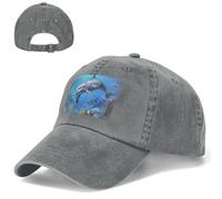 Cappello da baseball da golf, cappello da papà, regolabile, cappello da sole, delfino nella barriera corallina, berretto da camionista per uomo e donna, nero, Grigio, Taglia unica