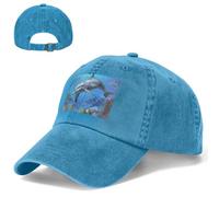 Cappello da baseball da golf, cappello da papà, regolabile, cappello da sole, delfino nella barriera corallina, berretto da camionista per uomo e donna, nero, Blu, taglia unica