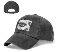 Cappello da baseball da golf, cappello da papà, regolabile, cappello da sole nero freddo rossetto labbra cappello da camionista per uomo donna nero