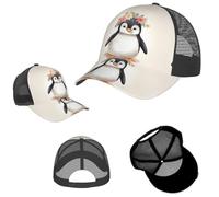 Cappello da baseball da golf per uomo e donna, regolabile, stile messicano, arte popolare, boho, non costruito, Pinguino che indossa fiori, taglia unica