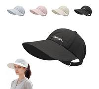 Cappello da baseball da sole per uomini e donne, leggero, a tesa larga, per esterni, chiusura regolabile, berretto casual, Nero , Taglia unica