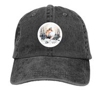 Cappello da Baseball da Uomo Lavato, Cappellino Snapback Lost Trucker, Cappello da papà, Cappellino da Golf A Fox in The Wild