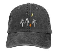 Cappello da Baseball da Uomo Lavato Night Moon Trucker Snapback Caps Cappello da papà A Fox in The Wild Cappelli da Golf