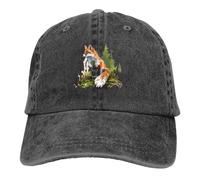 Cappello da Baseball da Uomo Lavato Trees Trucker Snapback Caps Cappello da papà A Fox in The Wild Cappelli da Golf