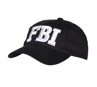 Cappello da Baseball FBI Americano USA Vari Colori Ricamo Bianco Berretto Fostex (Nero)