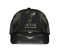 Cappello da Baseball God Jesus Is The Answer for The World Christianty Cappello da Baseball A Croce Caccia Uomini Unisex Cappucci da Golf, per Pesca, All'Aperto, Sportivo, 57-60cm