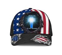 Cappello da Baseball God Jesus My Savior Christ My Lord Blue Light Cappello con Visiera Asciugatura Rapida Uomini Cappellino da Camionista, per Campeggio, Pesca, Golf, 57-60cm