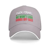 Cappello da Baseball Grigio Fanculo Israele, Libera la Palestina, Non ce ne andremo