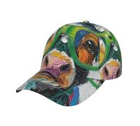 Cappello da Baseball Happy And Cute Cow with Glasses Animal Farm Rustic Funny Cappello Escursionismo Uomini Donna Cappucci da Golf, per Sportivo, Golf, All'Aperto, 57-60cm