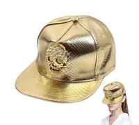 Cappello da baseball in pelle PU | Hip Hop Rock Punk | Classico berretto flat bill in cotone | Cappello alla per abiti da discoteca anni '80, cappello da ballo unisex alla | Party