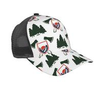 Cappello da baseball in rete a tesa curva bianco ascia della foresta sport casual alla moda divertente stile hip hop Colorfulteens unisex cappello da baseball papà cappelli regolabile nero