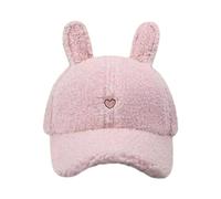Cappello da baseball invernale regolabile da donna caldo morbido peluche berretti berretto traspirante cappello di lana di agnello moda cappello in stile ragazze cappello, rosa, 5 1/8-5 3/8