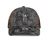 Cappello da Baseball Jesus American Christianty Cappello Escursionismo Traspirante Uomini Cappellino da Camionista, per Pesca, Campeggio, Golf, 57-60cm