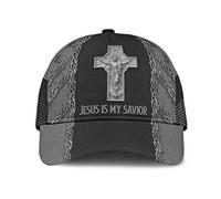 Cappello da Baseball Jesus Is My Savior Christianty Cappello All'Aperto Regolabile Traspirante Cappellino da Camionista, per Sportivo, Tennis, All'Aperto, 57-60cm