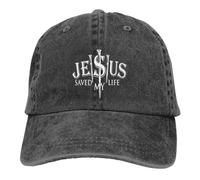 Cappello da Baseball Jesus Saved My Life John Vintage Distressed Washed Christian Snapback Hat per Uomo e Donna Cappellini Cappello