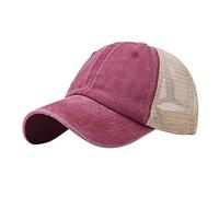 Cappello da baseball lavato Cappello da baseball Cappello da baseball Fibbia Denim Outdoor Parasole, Rosso, Taglia unica