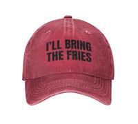 Cappello da baseball lavato "Porterò le patatine fritte", per uomo e donna