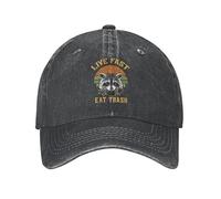 Cappello da Baseball Moda Cotone Retro Live Fast Eat Trash Raccoon Uomo Donna Regolabile Procione Cappello da papà Esterno