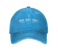 Cappello da Baseball Moda Unisex Cotone Prega Aspetta Fidati Adulto Gesù Citazione Cristiana Regolabile Cappello da papà Donna Uomo Hip Hop