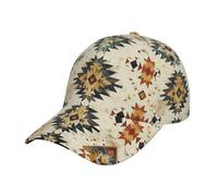 Cappello da Baseball Native American Geometric Tribal Traditional Aztec Brown Cappello Escursionismo Asciugatura Rapida Moda Cappellino da Camionista, per Golf, Tennis, Pesca, 57-60cm
