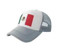 Cappello da baseball nero con bandiera del Messico in rete stampata, cappello da sole, adatto per fitness, escursionismo e viaggi, Grigio, Taglia unica
