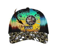 Cappello da Baseball Nightclub Djs with Turnables And Musical Notes On It Music Dj Traspirante Berretto Protezione UV Berretto Visiera per Aperta Golf Corsa