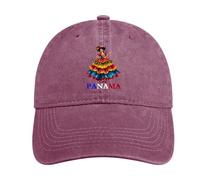 Cappello da baseball Panamanian Heritage and Pride per uomo e donna, regolabile, in denim, cappello da camionista, Rosso vino, Taglia unica