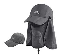 Cappello da Baseball per Adulti, Cappello con Visiera Pieghevole con Protezione UV per Viso e Collo, Cappelli da Pesca da Escursionismo per Uomo e Donna (Grigio Scuro)