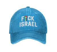 Cappello da Baseball per Uomo e Donna Blu Fanculo Israele con Scritta Liberate la Palestina, Non ce ne andremo