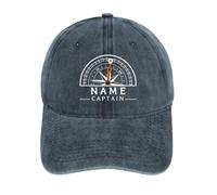 Cappello da baseball personalizzato con nome della barca, cappello da capitano con bussola, cappello nautico, cappellino da baseball per la navigazione, personalizzabile, cappello da capitano, ancora