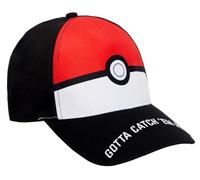 Cappello da baseball Pokemon Pokeball per bambini, cappello estivo con visiera, regolabile, Nero , Taglia unica