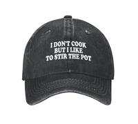Cappello da baseball regolabile con scritta "Non cucino ma mi piace mescol