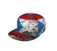 Cappello da baseball regolabile in stile hip hop, con stampa di bandiera di Puerto Rico, per donne e uomini, colore nero