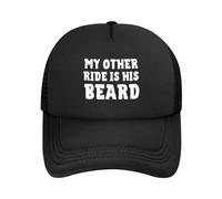 Cappello da Baseball Regolabile My Other Ride is His Beard per Uomo e Donna, con Scritta Trucker Hat, Idea Regalo per papà e Mamma.