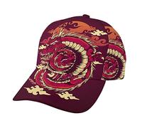 Cappello da baseball regolabile sportivo bianco volpe maschera papà cappelli camionista cappello regolabile papà cappello da sole per uomo donna, Drago rosso giapponese tradizionale con ornamenti
