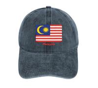 Cappello da Baseball Snapback Uomo Classico 14 Pannelli Malaysia Bandiera Nazionale Regolabile Sportivo Casual con Visiera Partita di Calcio