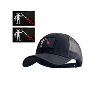 Cappello da baseball tattico Seal Team per uomo e donna con snapback, berretto elastico per corsa/pesca Nero+2 patch, 6, L