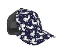 Cappello da baseball traspirante con stampa a cuore rosa cammello visiera curva Mesh Back Beach Escursionismo